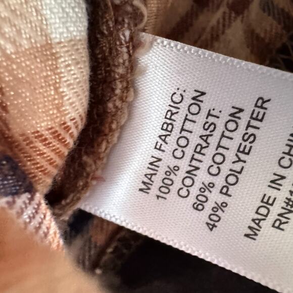 Altar'd State Womens Crop Button Up Flannel NWT Nashville Tennessee Plaid Brown - Picture 5 of 9